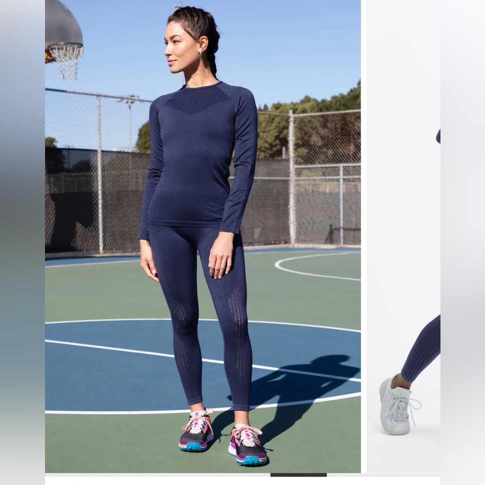 Fabletic Sync High Waisted Perforated Legging-Washed Navy